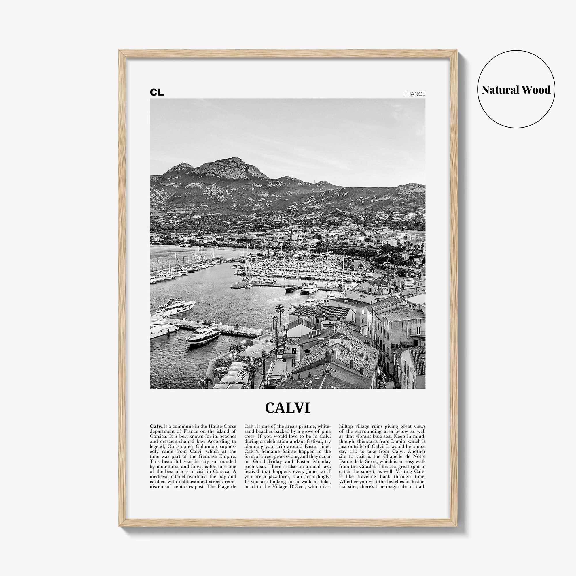 Calvi Print Black and White, Calvi Wall Art, Calvi Poster, Calvi Photo, Calvi Wall Décor, Travel Poster Print, Haute-Corse, Corsica, France