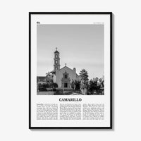 Camarillo Print Black and White, Camarillo Wall Art, Camarillo Poster, Camarillo Photo, Camarillo Wall Décor, Camarillo Map, California, USA