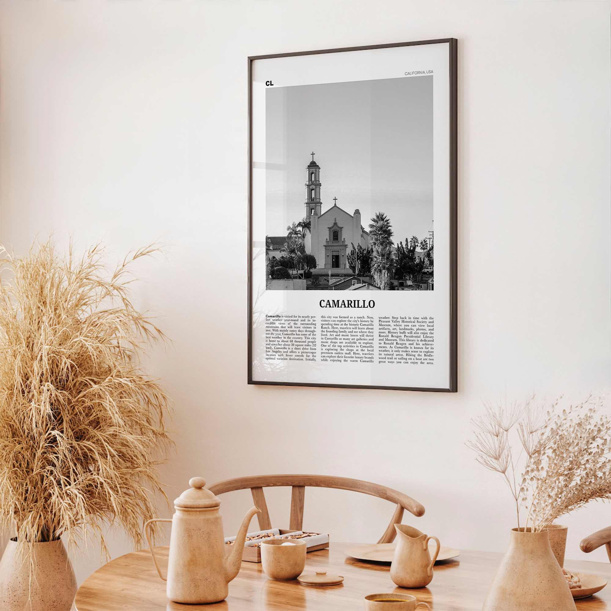 Camarillo Print Black and White, Camarillo Wall Art, Camarillo Poster, Camarillo Photo, Camarillo Wall Décor, Camarillo Map, California, USA