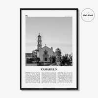 Camarillo Print Black and White, Camarillo Wall Art, Camarillo Poster, Camarillo Photo, Camarillo Wall Décor, Camarillo Map, California, USA