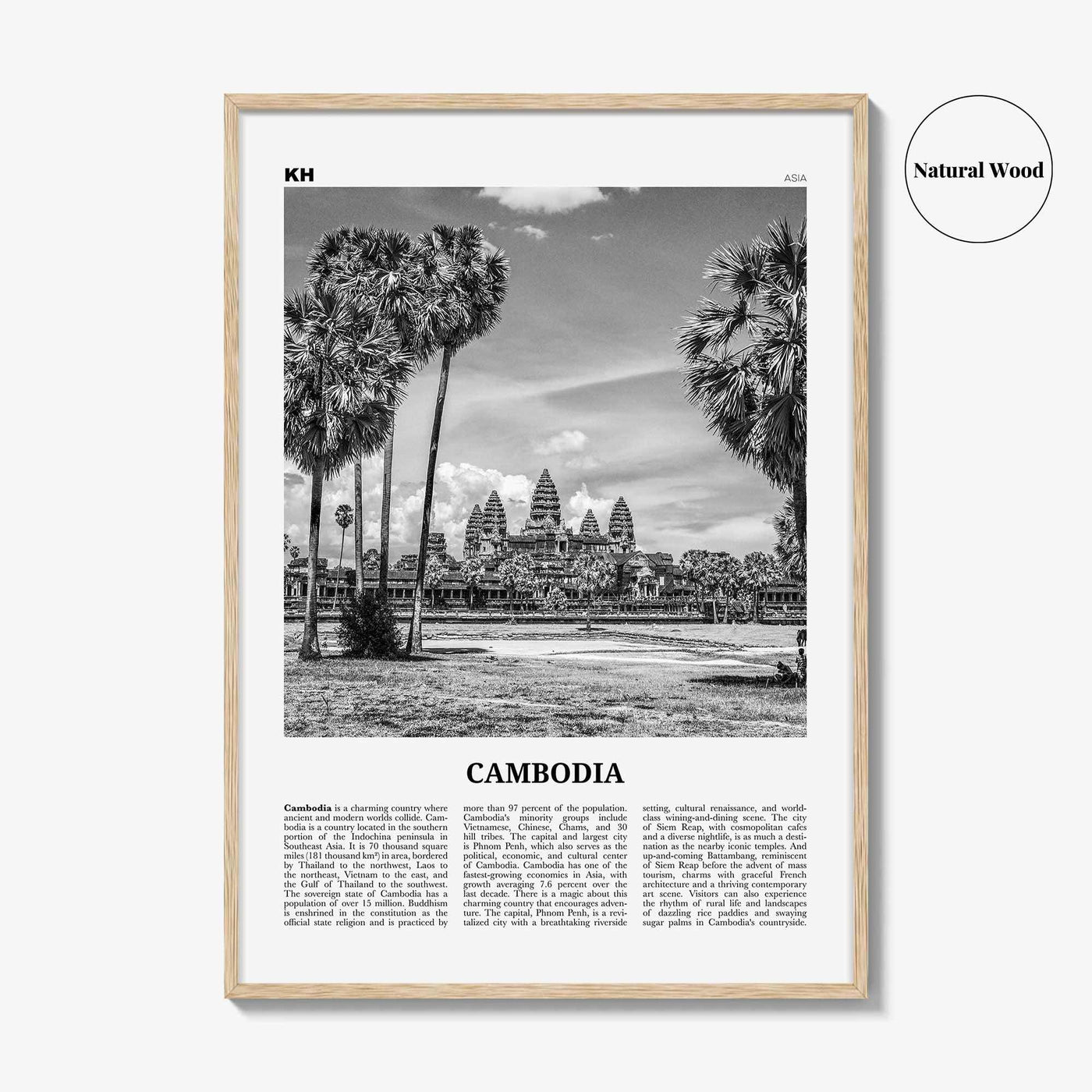 Cambodia Print Black and White No 1, Cambodia Wall Art, Cambodia Poster, Cambodia Photo, Cambodia Decor, Kampuchea, Cambodge, Phnom, Penh
