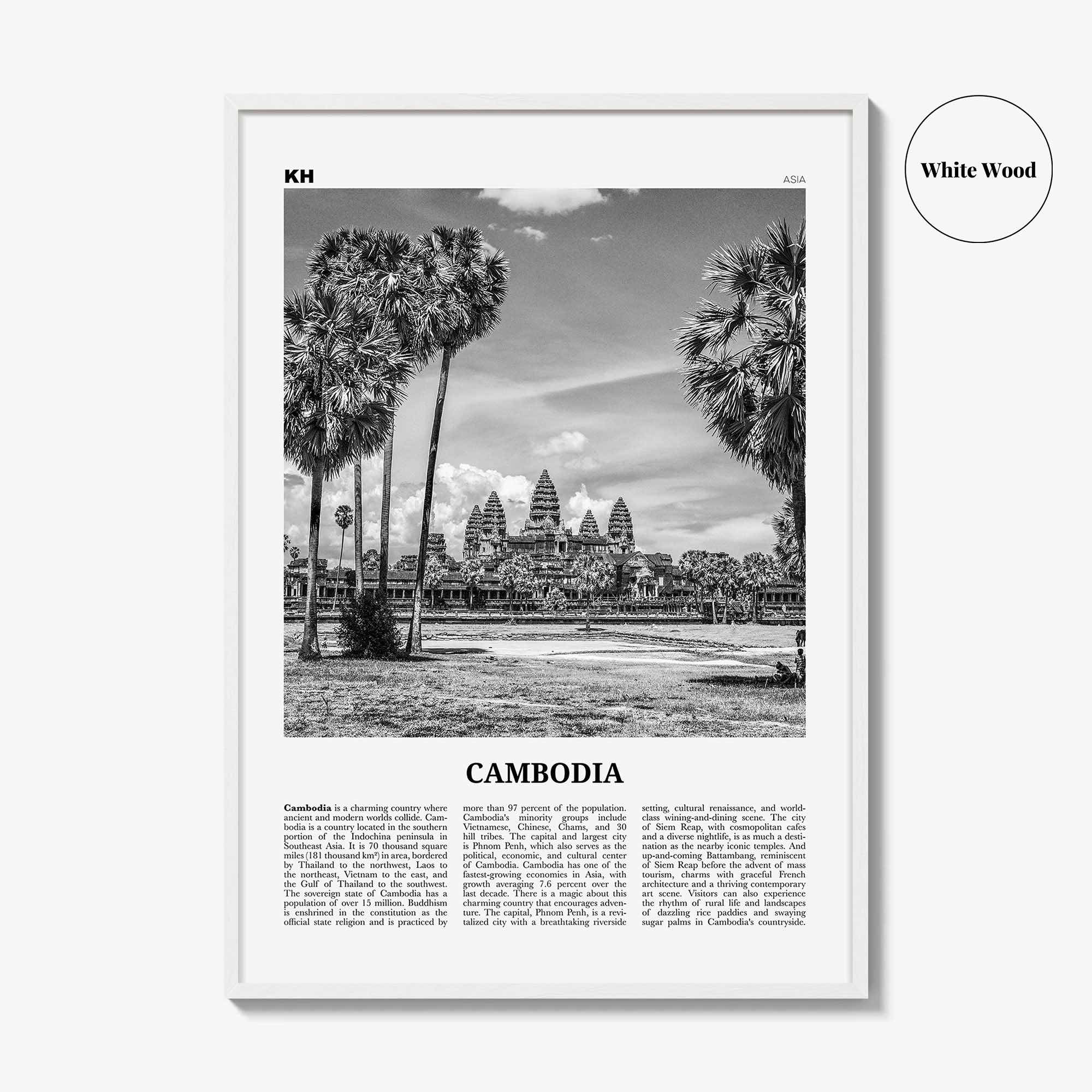 Cambodia Print Black and White No 1, Cambodia Wall Art, Cambodia Poster, Cambodia Photo, Cambodia Decor, Kampuchea, Cambodge, Phnom, Penh