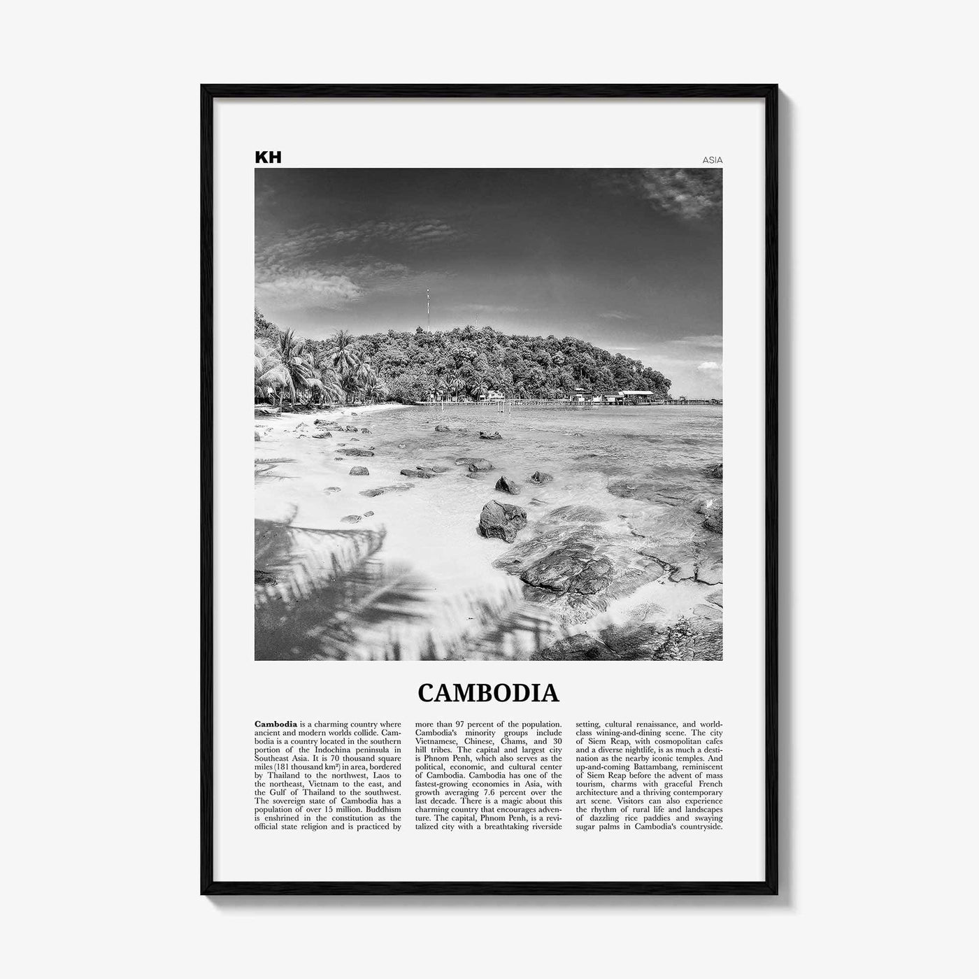 Cambodia Print Black and White No 2, Cambodia Wall Art, Cambodia Poster, Cambodia Photo, Cambodia Decor, Kampuchea, Cambodge, Phnom, Penh
