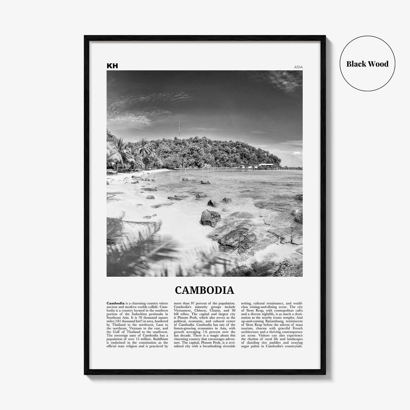 Cambodia Print Black and White No 2, Cambodia Wall Art, Cambodia Poster, Cambodia Photo, Cambodia Decor, Kampuchea, Cambodge, Phnom, Penh