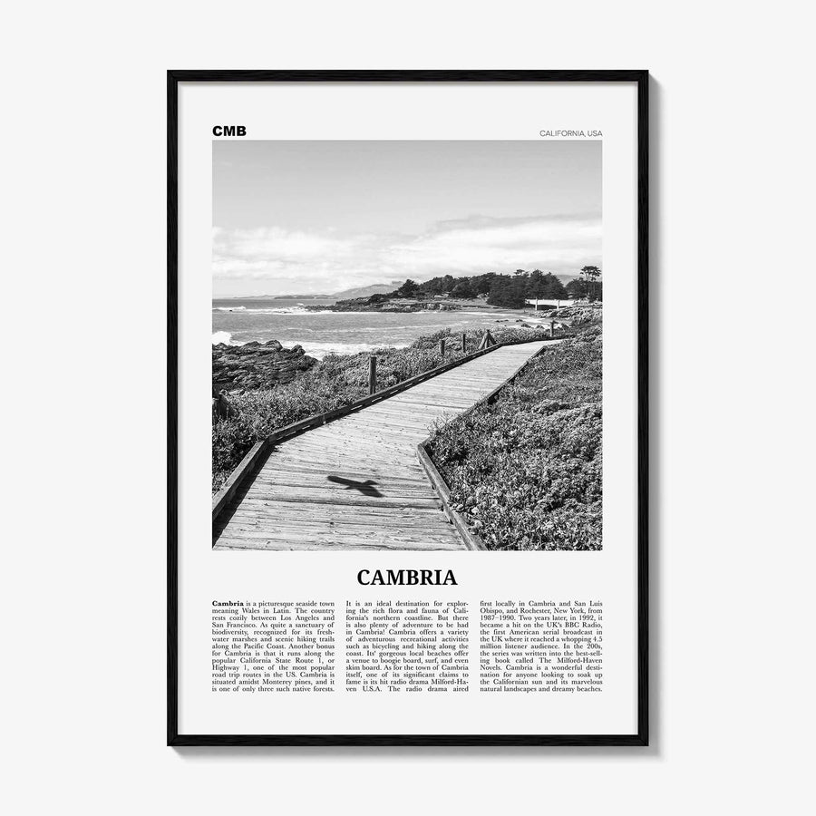 Cambria Print Black and White, Cambria Wall Art, Cambria Poster, Cambria Photo, Cambria Decor, California, USA, United States, North America
