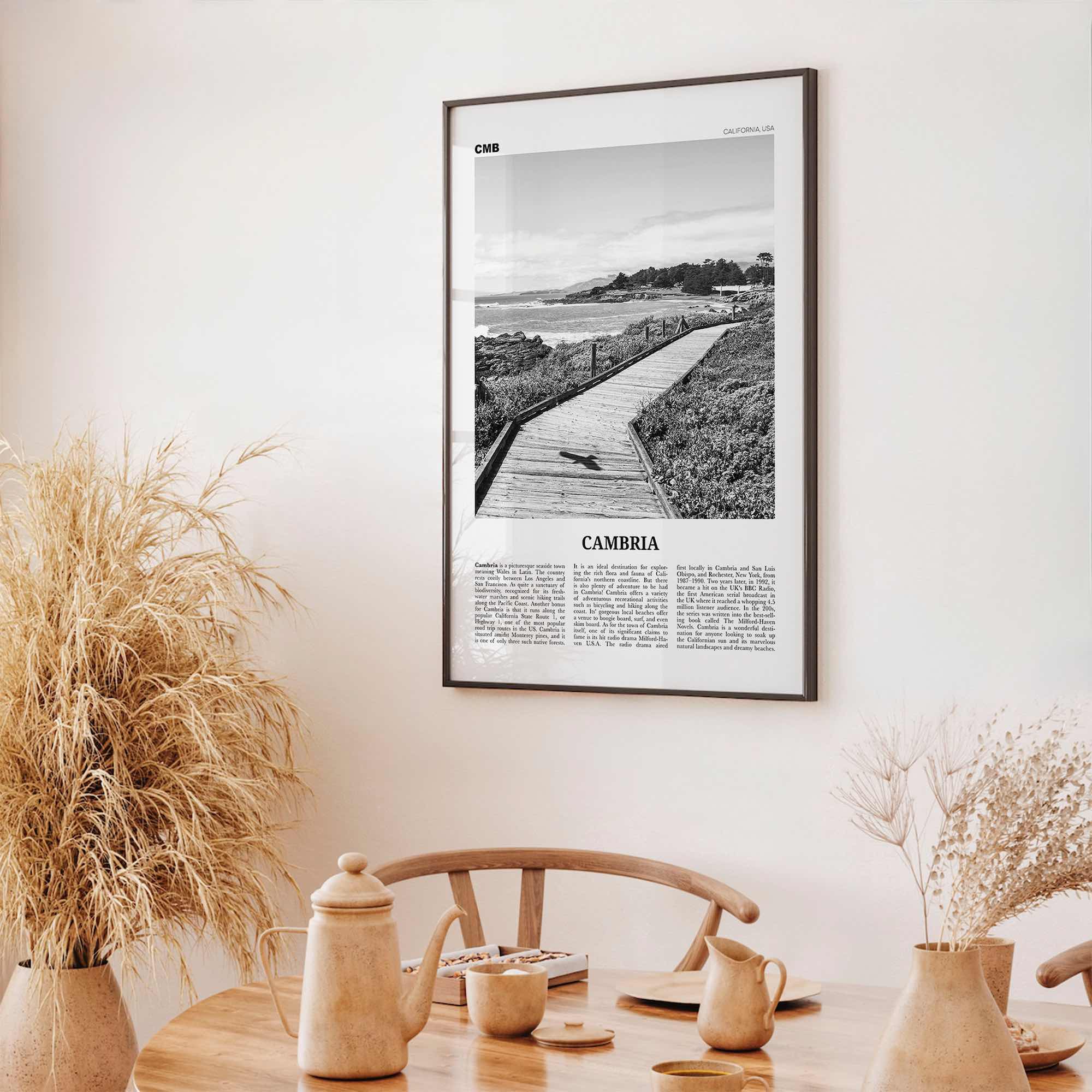 Cambria Print Black and White, Cambria Wall Art, Cambria Poster, Cambria Photo, Cambria Decor, California, USA, United States, North America