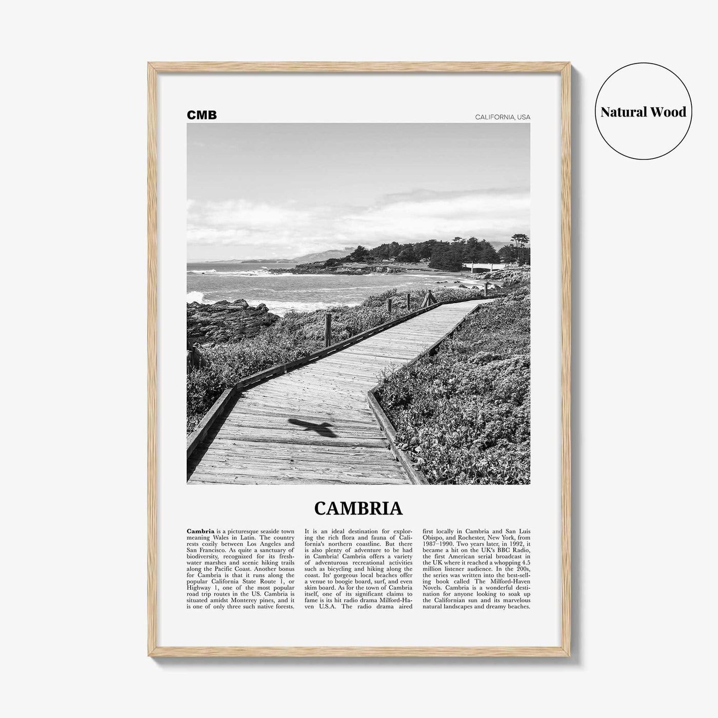 Cambria Print Black and White, Cambria Wall Art, Cambria Poster, Cambria Photo, Cambria Decor, California, USA, United States, North America