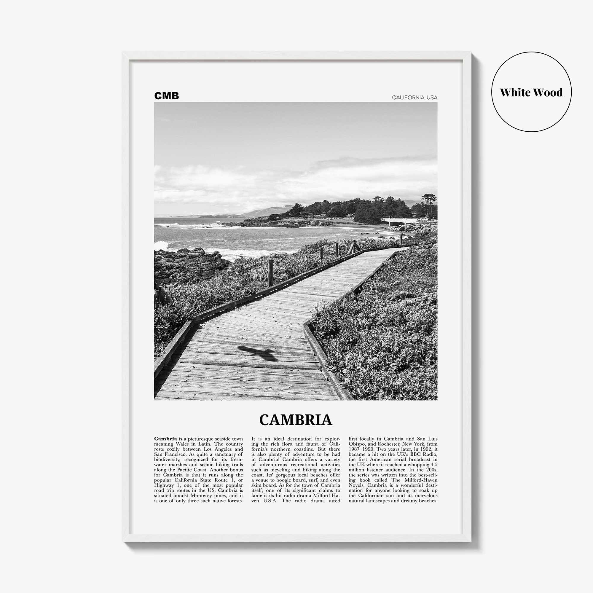 Cambria Print Black and White, Cambria Wall Art, Cambria Poster, Cambria Photo, Cambria Decor, California, USA, United States, North America