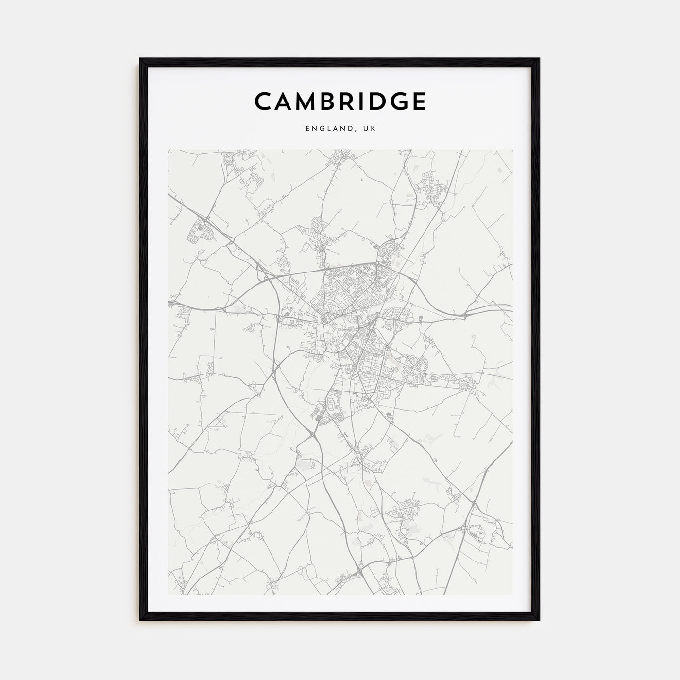 Cambridge, England Map Portrait Poster