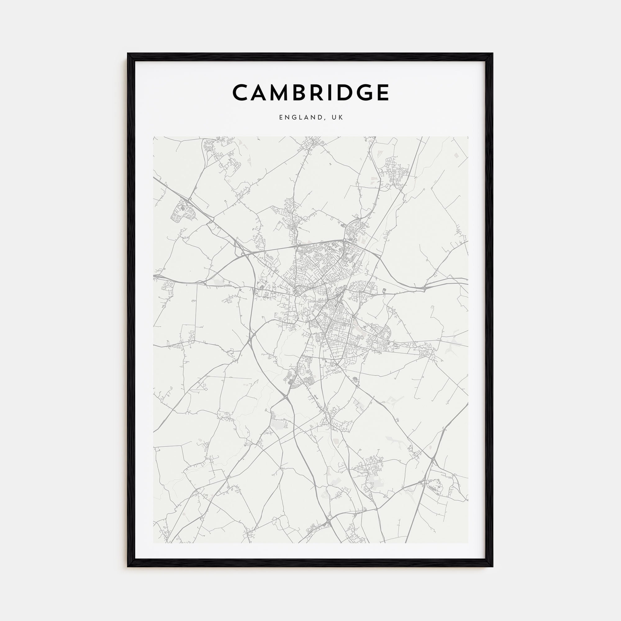 Cambridge, England Map Portrait Poster
