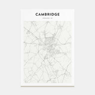 Cambridge, England Map Portrait Poster