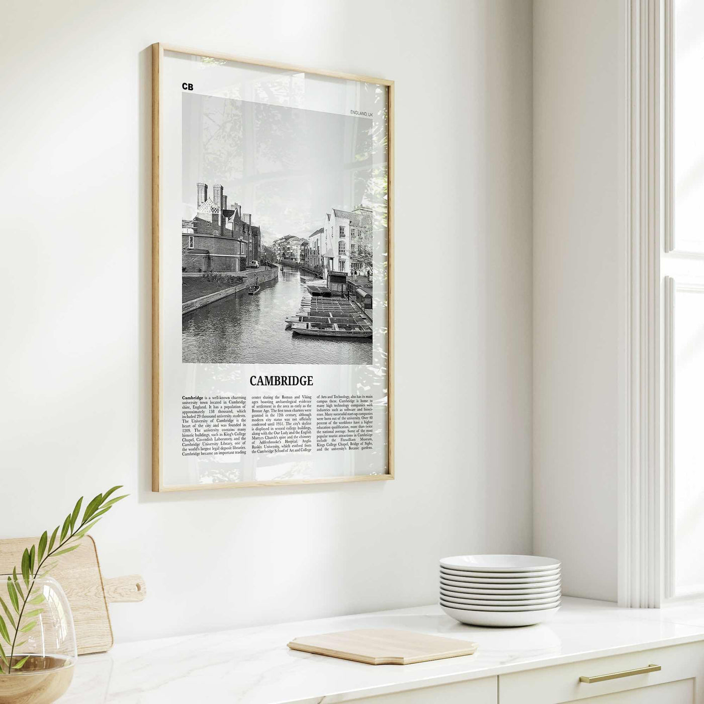 Cambridge Print Black and White England, Cambridge Wall Art, Cambridge Poster, Cambridge Photo, Cambridge Wall Décor, UK, United Kingdom