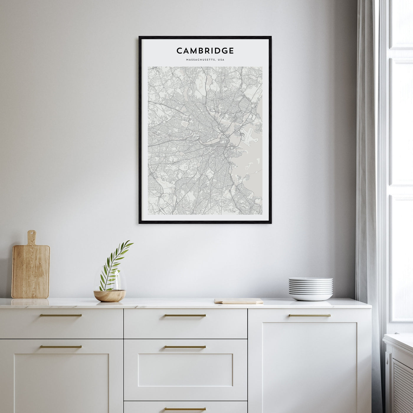 Cambridge, Massachusetts Map Portrait Poster