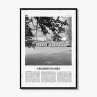 Cambridgeshire Print Black and White, Cambridgeshire Wall Art, Cambridgeshire Poster, Cambridgeshire Photo, Cambridgeshire Map, England