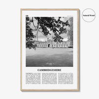 Cambridgeshire Print Black and White, Cambridgeshire Wall Art, Cambridgeshire Poster, Cambridgeshire Photo, Cambridgeshire Map, England