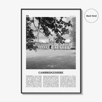 Cambridgeshire Print Black and White, Cambridgeshire Wall Art, Cambridgeshire Poster, Cambridgeshire Photo, Cambridgeshire Map, England