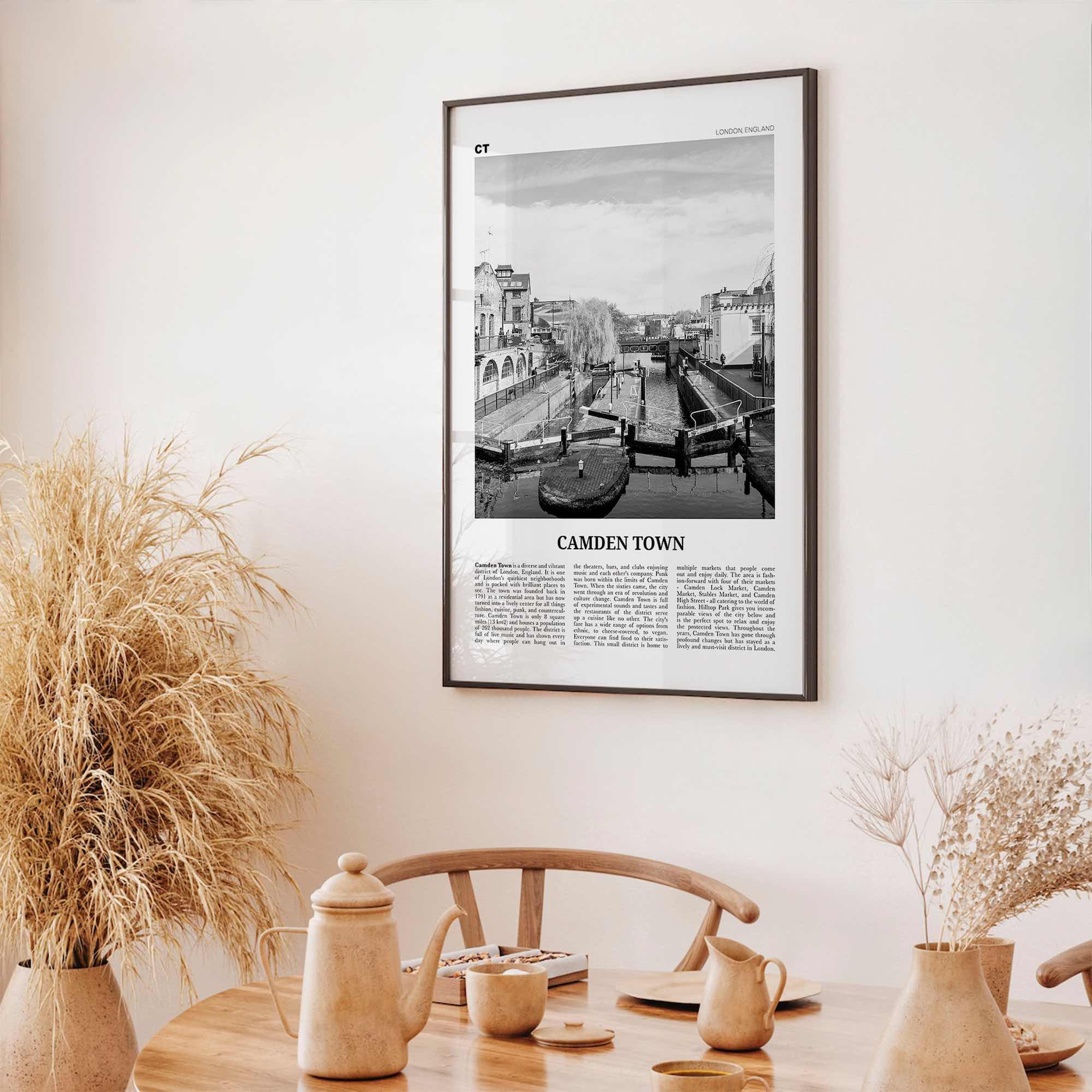 Camden Town Print Black and White, Camden Town Wall Art, Camden Town Poster, Camden Town Photo, Camden, England, UK, United Kingdom