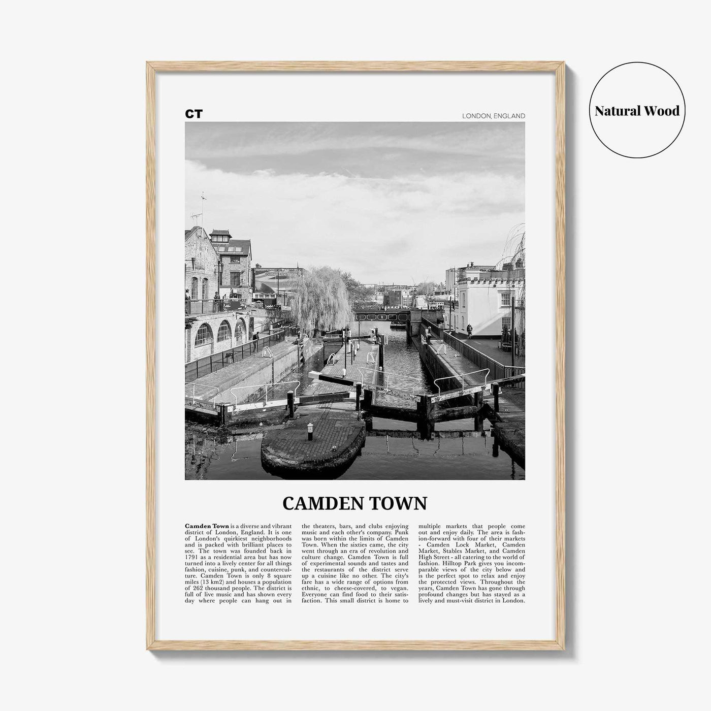 Camden Town Print Black and White, Camden Town Wall Art, Camden Town Poster, Camden Town Photo, Camden, England, UK, United Kingdom