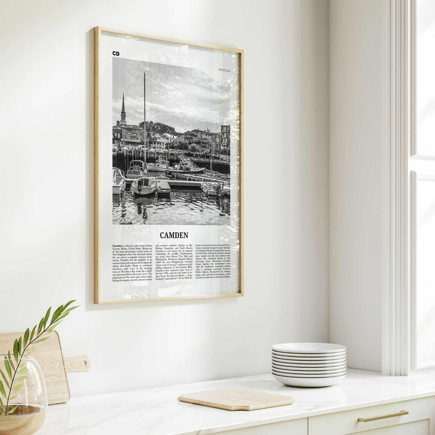 Camden Print Black and White, Camden Wall Art, Camden Poster, Camden Photo, Camden Wall Décor, Maine, USA, United States, North America
