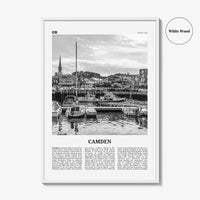 Camden Print Black and White, Camden Wall Art, Camden Poster, Camden Photo, Camden Wall Décor, Maine, USA, United States, North America
