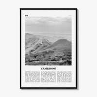 Cameroon Print Black and White, Cameroon Wall Art, Cameroon Poster, Cameroon Photo, Cameroon Wall Decor, Country Art Print, Africa