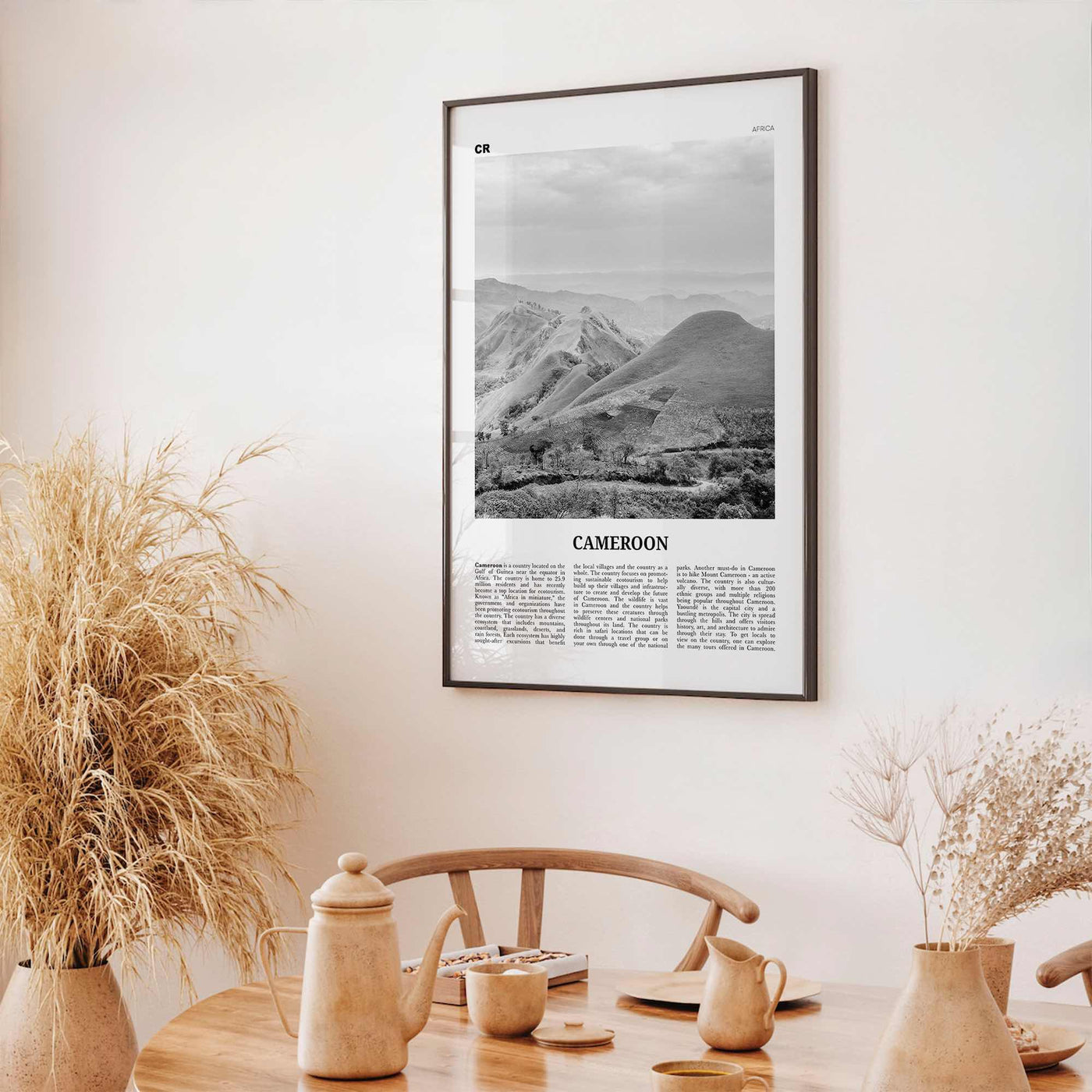 Cameroon Print Black and White, Cameroon Wall Art, Cameroon Poster, Cameroon Photo, Cameroon Wall Decor, Country Art Print, Africa