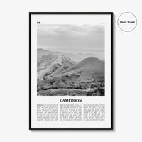 Cameroon Print Black and White, Cameroon Wall Art, Cameroon Poster, Cameroon Photo, Cameroon Wall Decor, Country Art Print, Africa