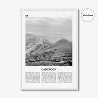 Cameroon Print Black and White, Cameroon Wall Art, Cameroon Poster, Cameroon Photo, Cameroon Wall Decor, Country Art Print, Africa