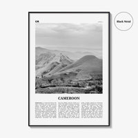 Cameroon Print Black and White, Cameroon Wall Art, Cameroon Poster, Cameroon Photo, Cameroon Wall Decor, Country Art Print, Africa