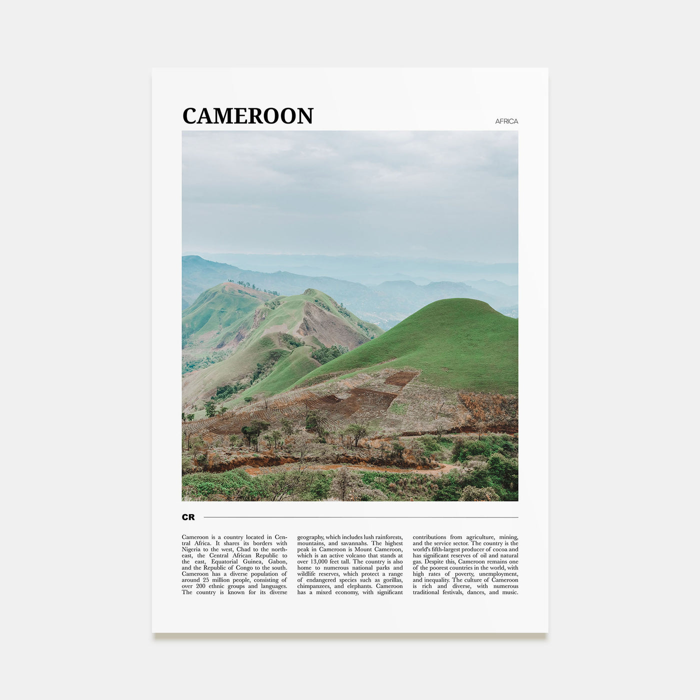 Cameroon Travel Color Poster