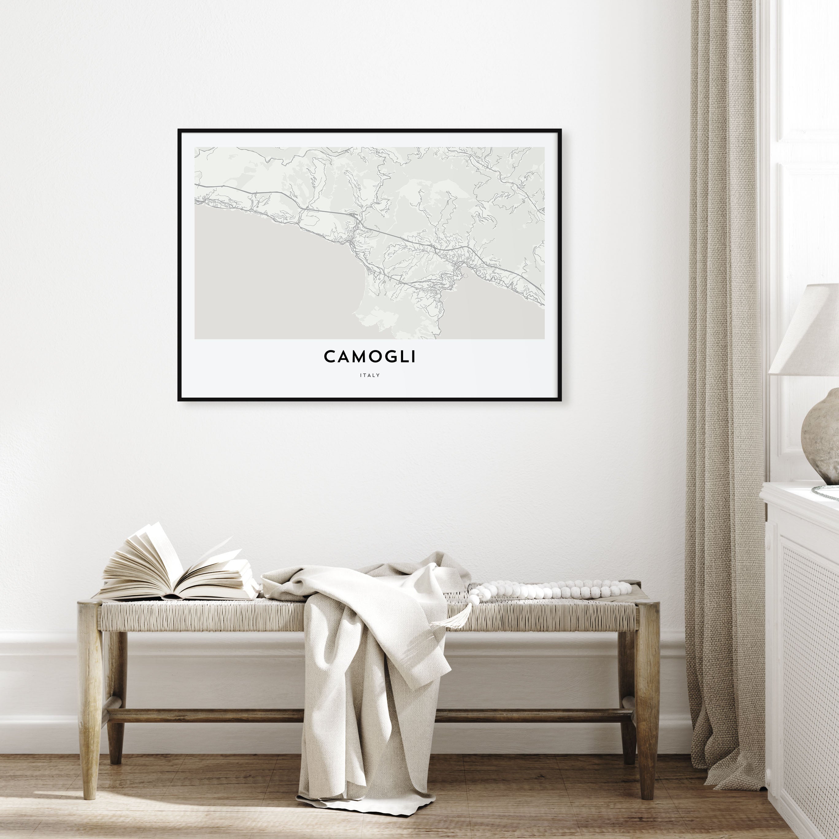 Camogli Map Landscape Poster