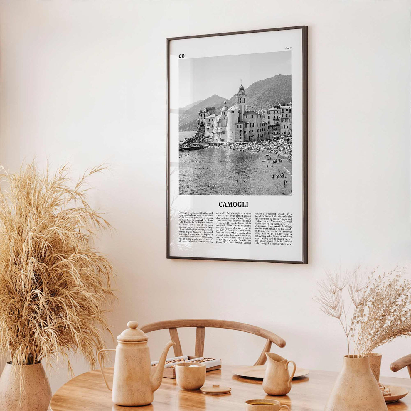 Camogli Print Black and White, Camogli Wall Art, Camogli Poster, Camogli Photo, Camogli Wall Décor, Camogli Map, Italy