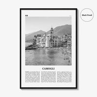 Camogli Print Black and White, Camogli Wall Art, Camogli Poster, Camogli Photo, Camogli Wall Décor, Camogli Map, Italy
