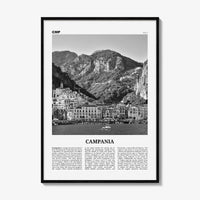 Campania Print Black and White, Campania Wall Art, Campania Poster, Campania Photo, Campania Wall Décor, Campania Map, Italy