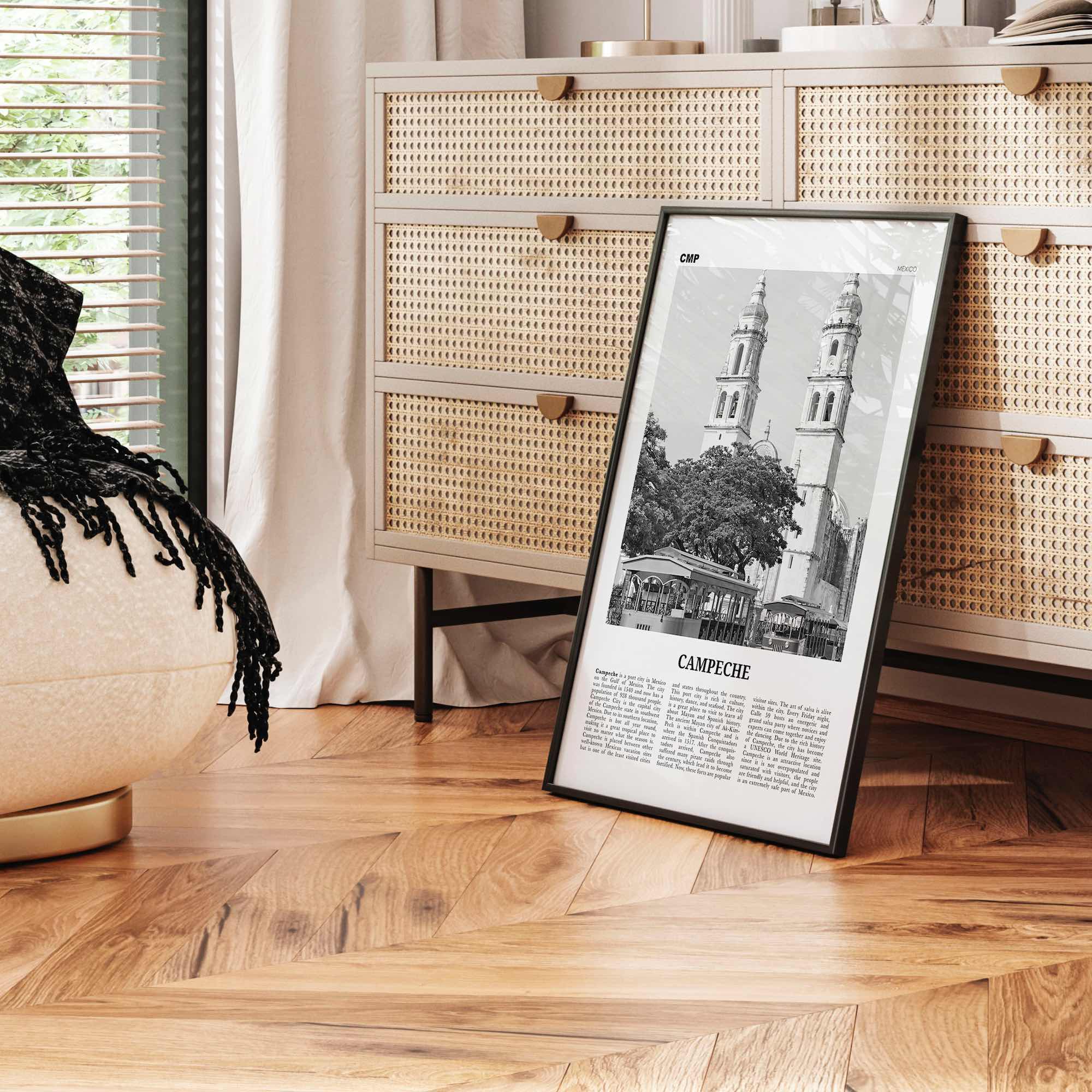 Campeche Print Black and White, Campeche Wall Art, Campeche Poster, Campeche Photo, Campeche Wall Décor, Mexico, San Francisco de Campeche