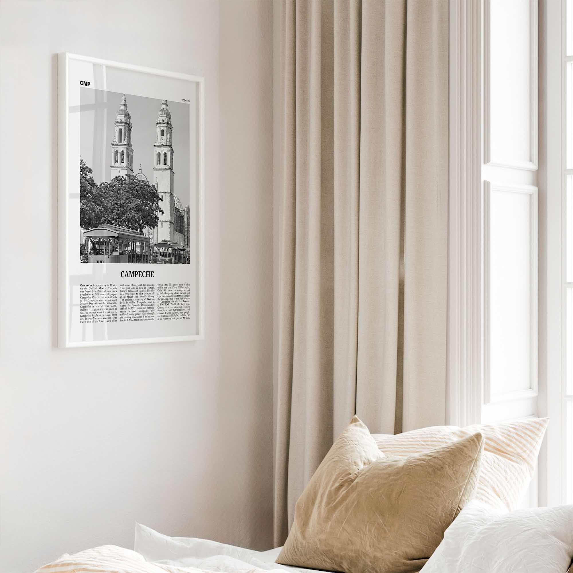 Campeche Print Black and White, Campeche Wall Art, Campeche Poster, Campeche Photo, Campeche Wall Décor, Mexico, San Francisco de Campeche