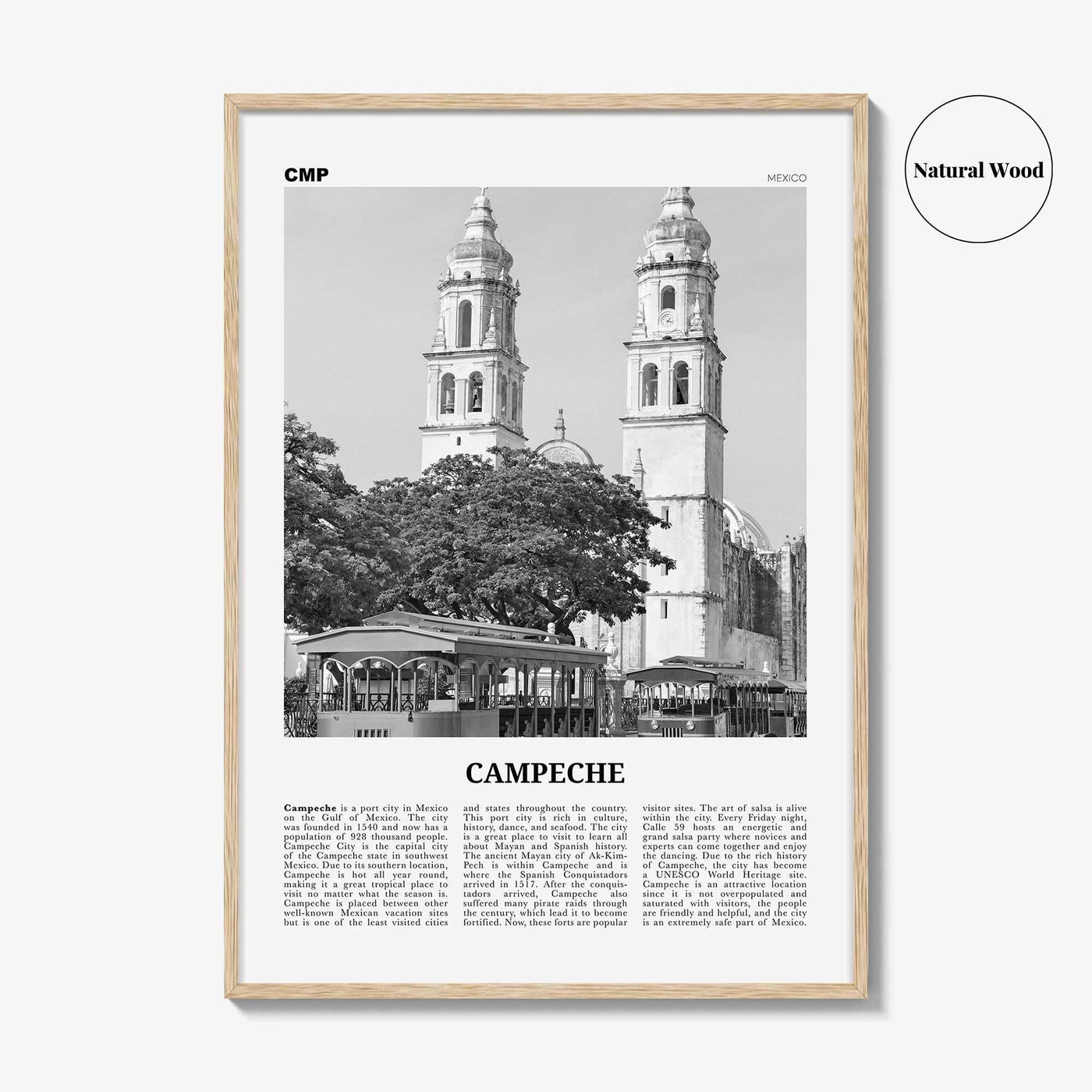 Campeche Print Black and White, Campeche Wall Art, Campeche Poster, Campeche Photo, Campeche Wall Décor, Mexico, San Francisco de Campeche
