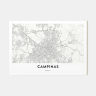 Campinas Map Landscape Poster