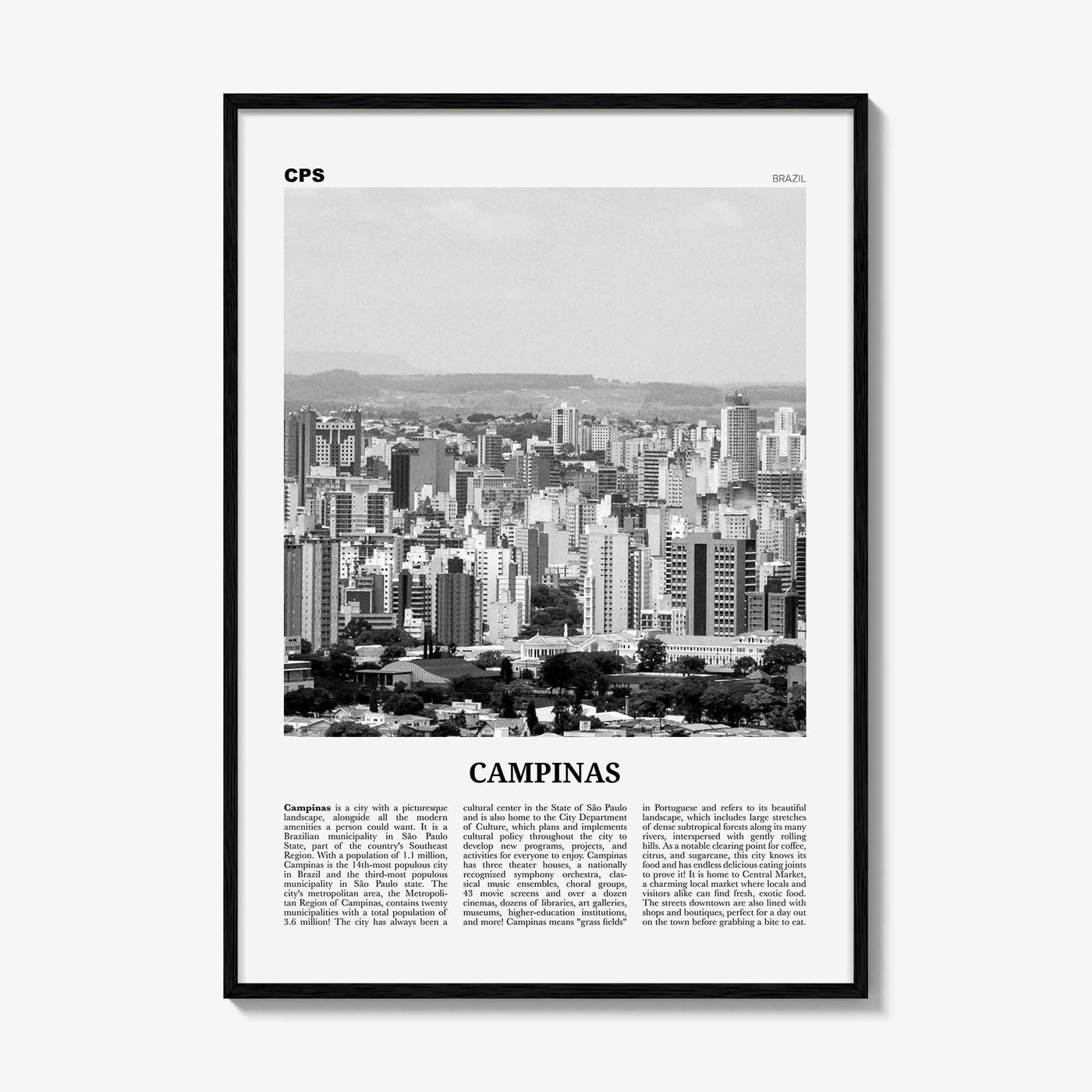 Campinas Print Black and White, Campinas Wall Art, Campinas Poster, Campinas Photo, Campinas Wall Decor, Brazil, Brasil, South America