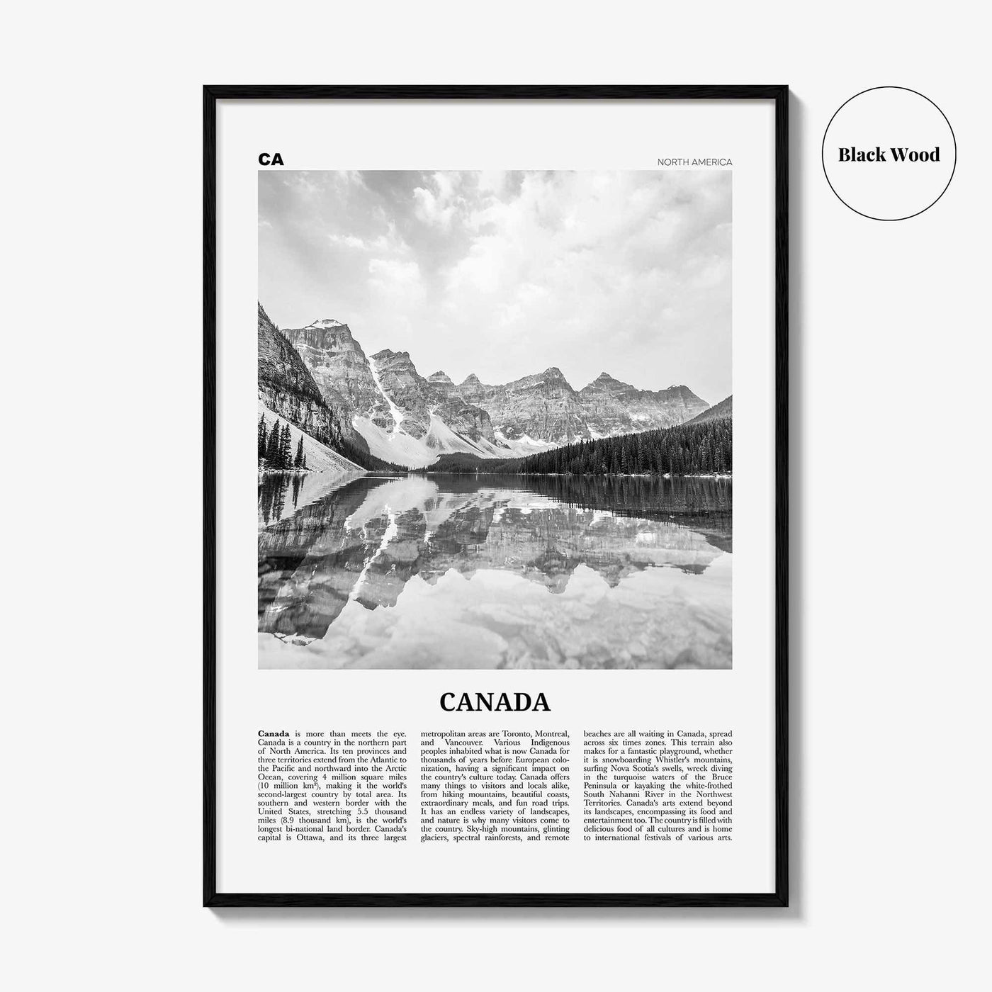 Canada Print Black and White No 1, Canada Wall Art, Canada Poster, Canada Photo, Toronto, Vancouver, Ottawa, Montreal, North America