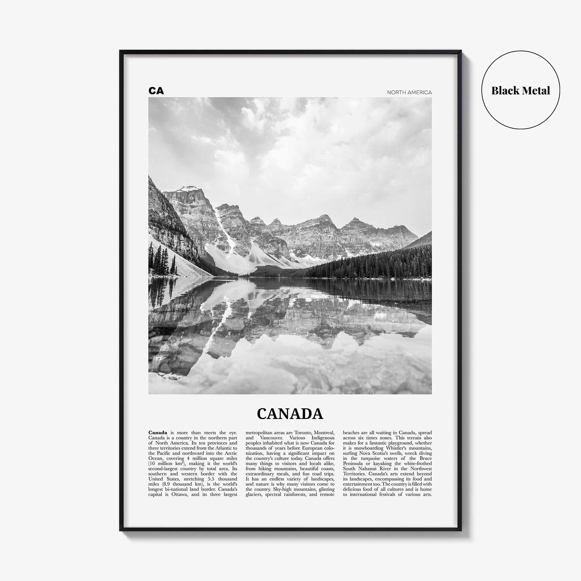 Canada Print Black and White No 1, Canada Wall Art, Canada Poster, Canada Photo, Toronto, Vancouver, Ottawa, Montreal, North America