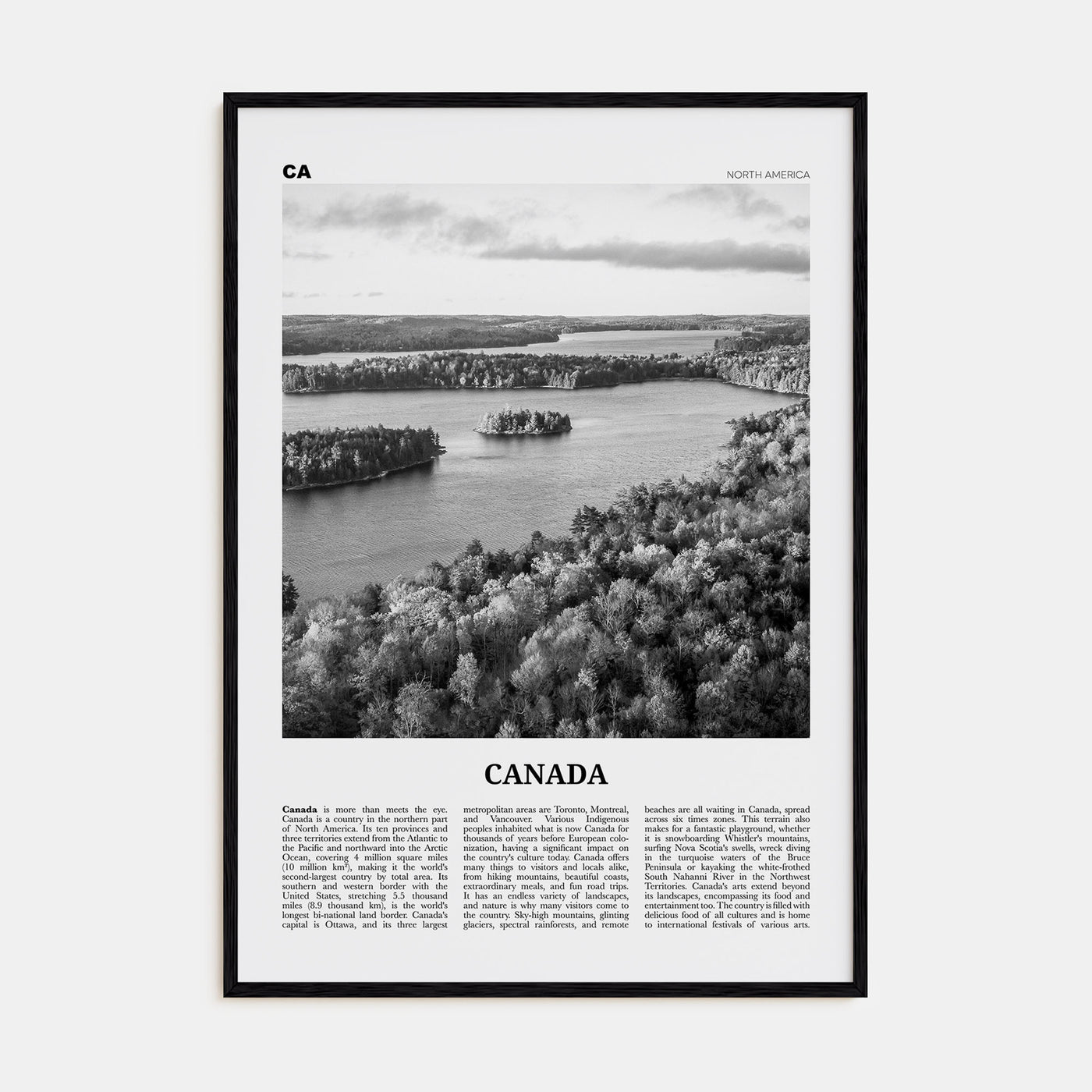 Canada Travel B&W No 2 Poster