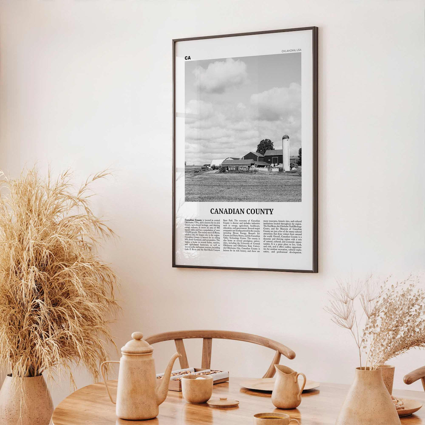 Canadian County Print Black and White, Canadian County Wall Art, Canadian County Poster, Canadian Photo, Canadian Wall Décor, Canadian Map