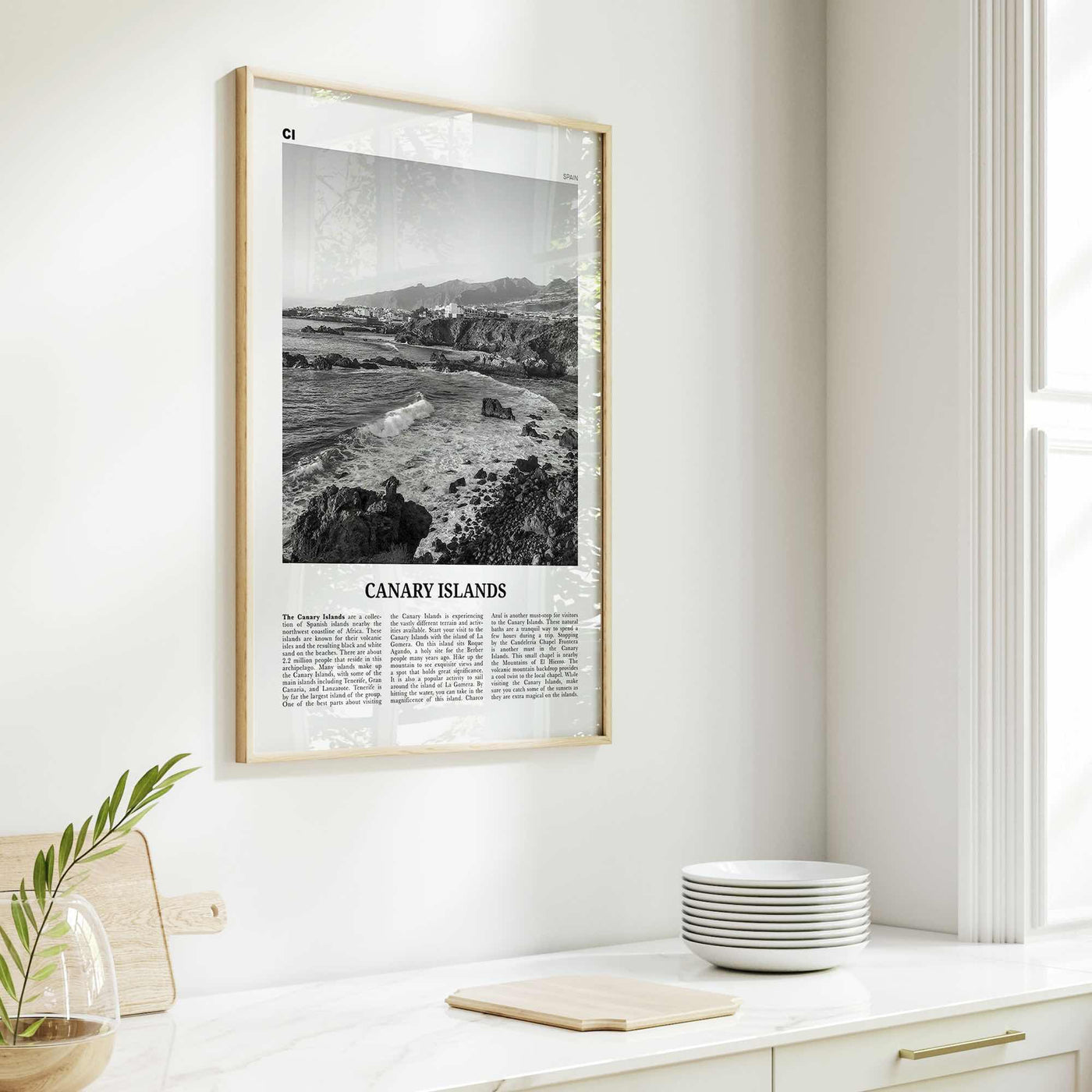 Canary Islands Print Black and White, Canary Islands Wall Art, Canary Islands Poster, Canary Islands Photo, Canary Islands Décor, Spain