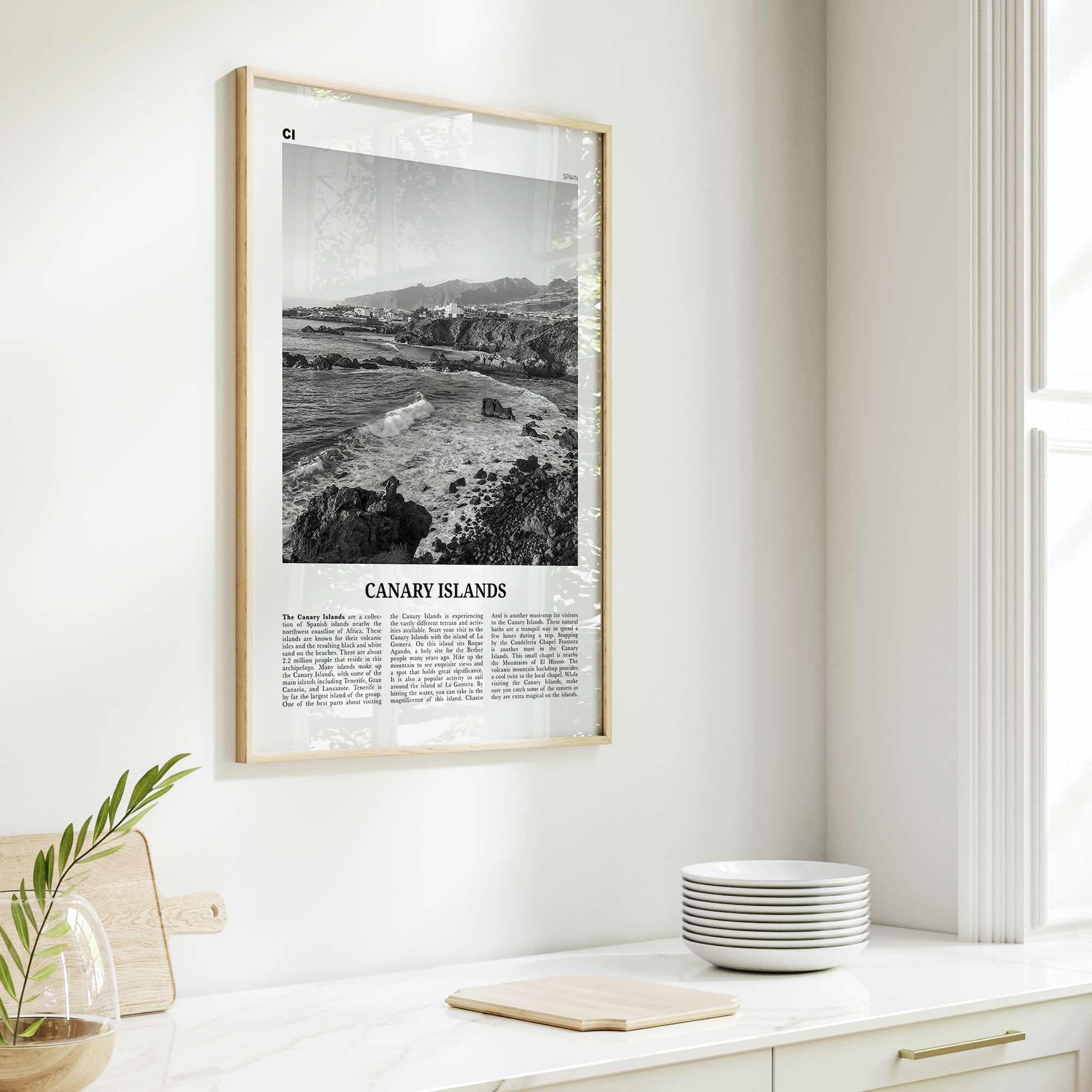 Canary Islands Print Black and White, Canary Islands Wall Art, Canary Islands Poster, Canary Islands Photo, Canary Islands Décor, Spain