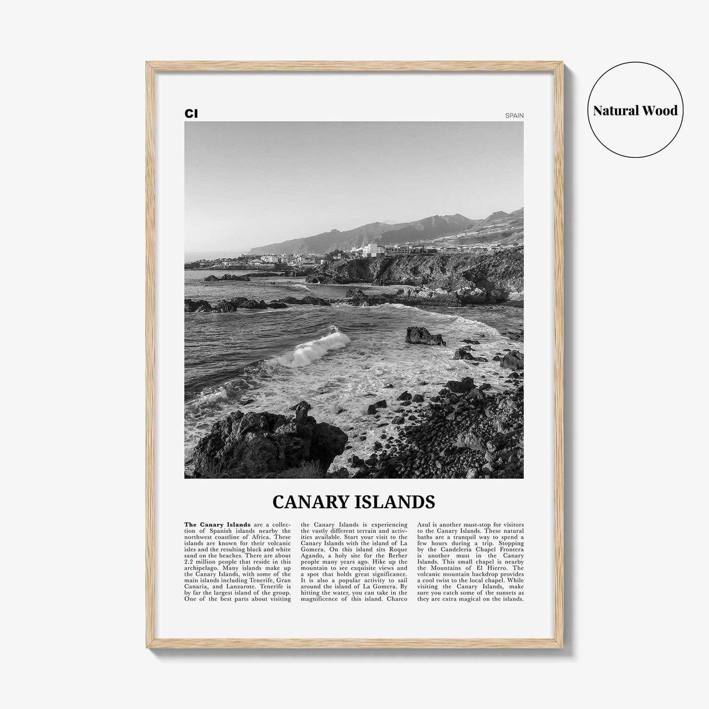 Canary Islands Print Black and White, Canary Islands Wall Art, Canary Islands Poster, Canary Islands Photo, Canary Islands Décor, Spain