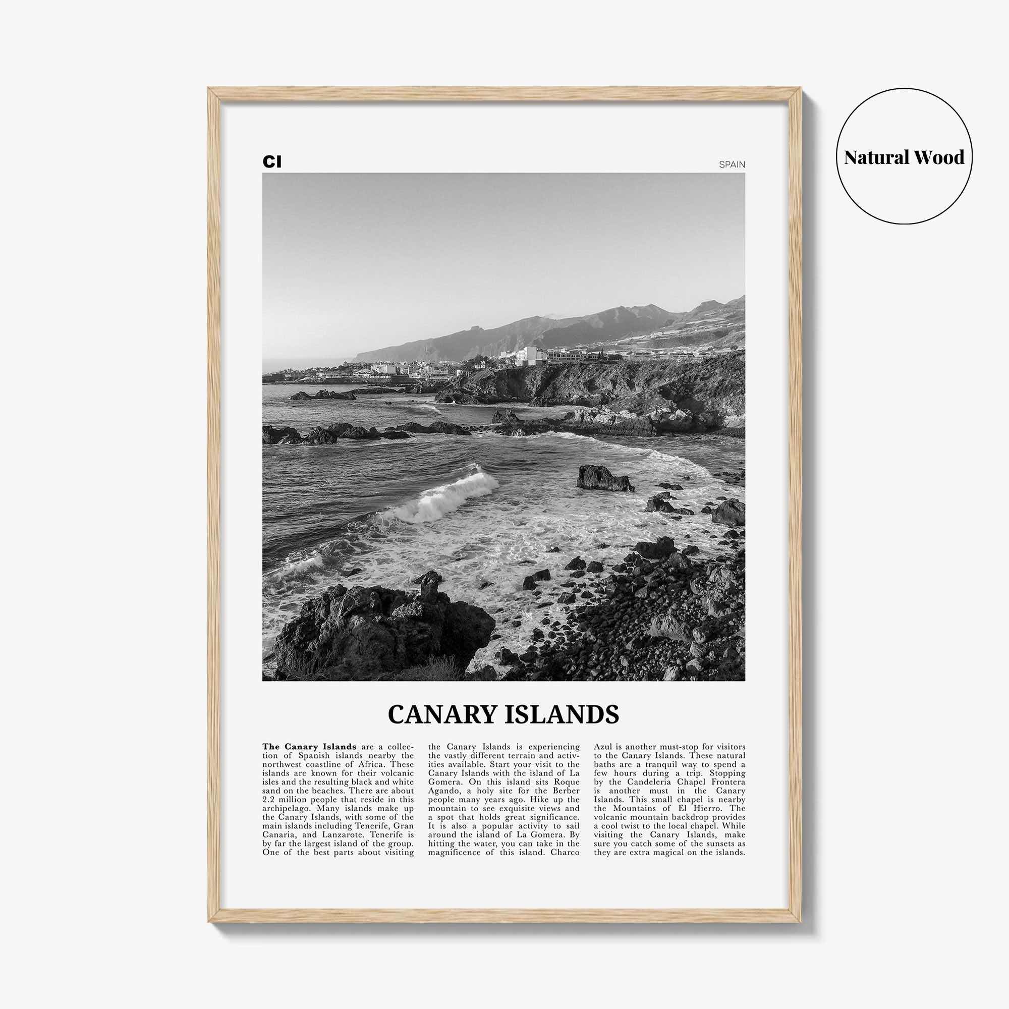 Canary Islands Print Black and White, Canary Islands Wall Art, Canary Islands Poster, Canary Islands Photo, Canary Islands Décor, Spain