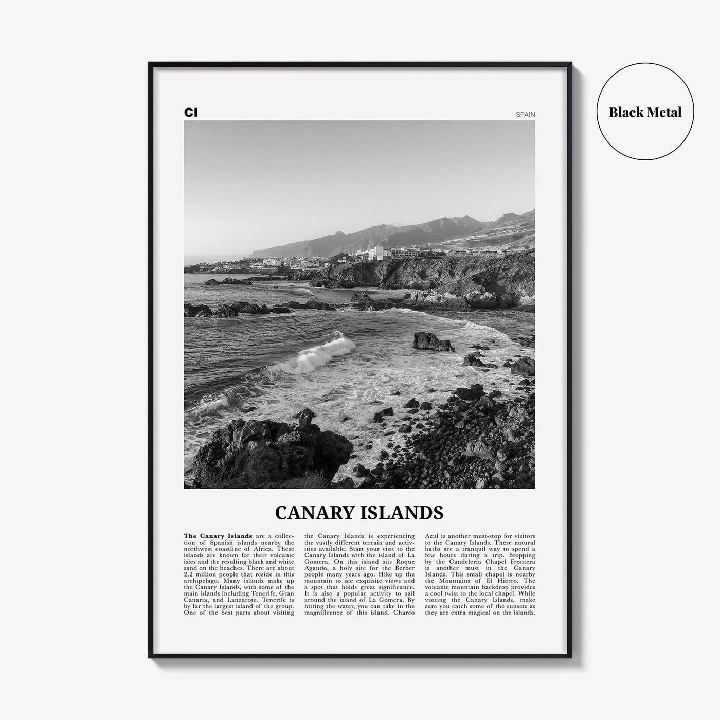 Canary Islands Print Black and White, Canary Islands Wall Art, Canary Islands Poster, Canary Islands Photo, Canary Islands Décor, Spain