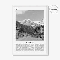 Canazei Print Black and White, Canazei Wall Art, Canazei Poster, Canazei Photo, Canazei Wall Décor, Canazei Map, Italy