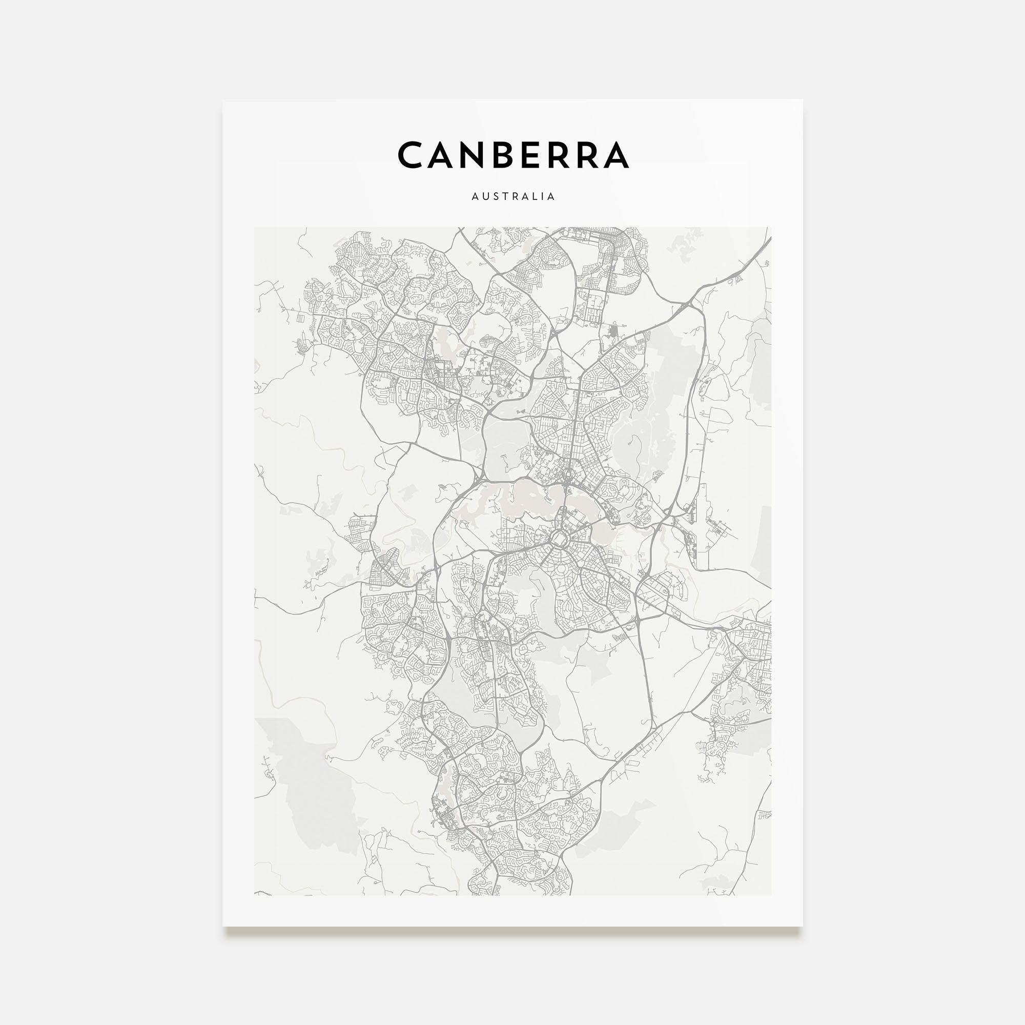 Canberra Map Portrait Poster